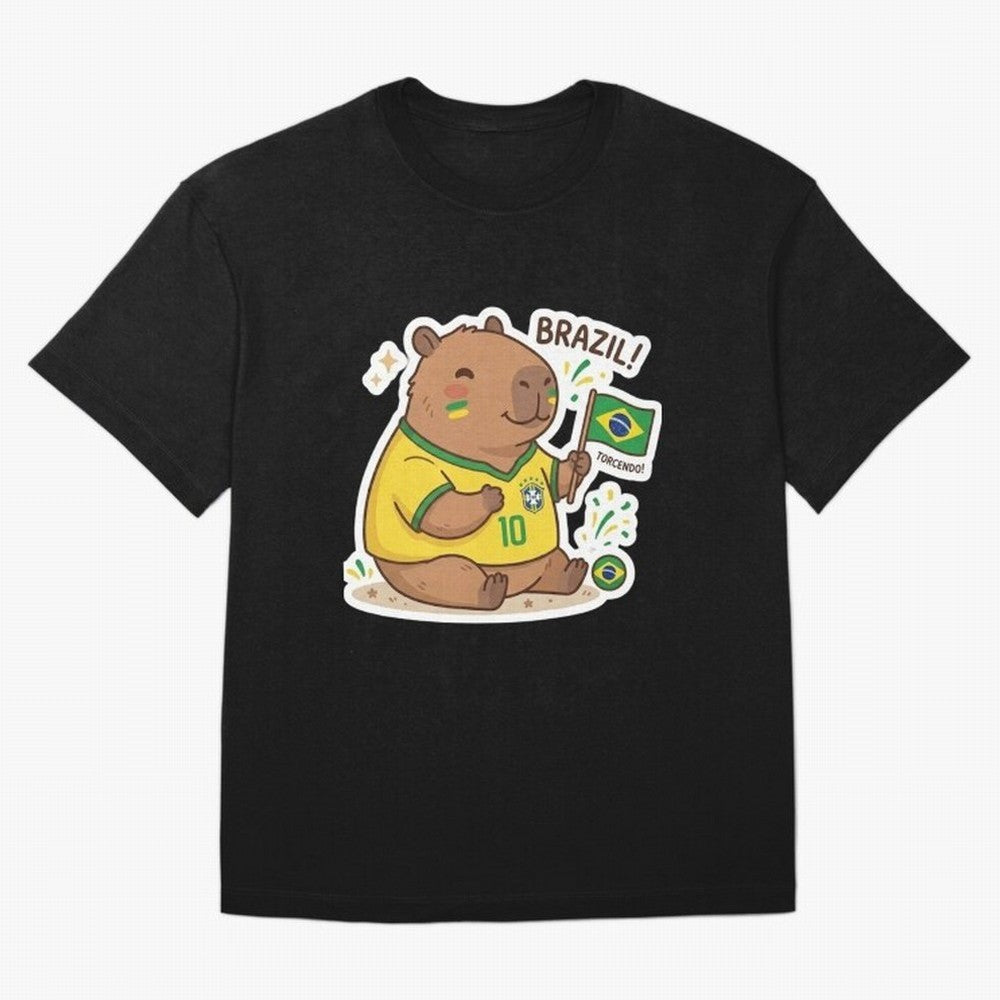 Capivara Torcedora Oversized T-Shirt Bring Bold Fan Energy to Global Football Passion for FIFA World Cup 2026 USA Canada Mexico, Made for Mbappe and Neymar, Spain, Classic Soccer Heritage, Championship Pressure, Fan Loyalty and International Pride;