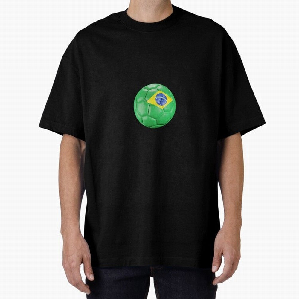 Brazil Oversized T-Shirt Mark FIFA World Cup 2026 Spirit, Centered on Brazil, Portugal and Argentina, Cristiano Ronaldo, Haaland and CR7, Sports Nostalgia, International Competition, Famous Players and Unforgettable Victories; Perfect for Fans,