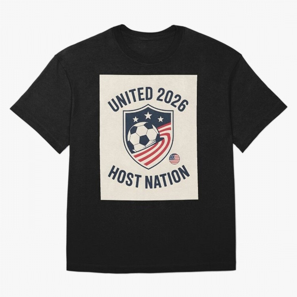 United 2026 USA World Cup Host Nation Soccer Crest T-Shirt Oversized T-Shirt Represent Global Football Passion for FIFA World Cup 2026 Group Stage, Highlighting Haaland and Mbappe, England, France and Netherlands, Game Day Rituals, Football
