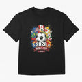 2026 World Cup Soccer Flags Graphic Oversized T-Shirt Discover the FIFA World Cup 2026 Group Stage Journey through Mbappe and Neymar Highlights, Netherlands Pride, Football Passion, Legendary Performances, Festival Vibes and Supporter Community;