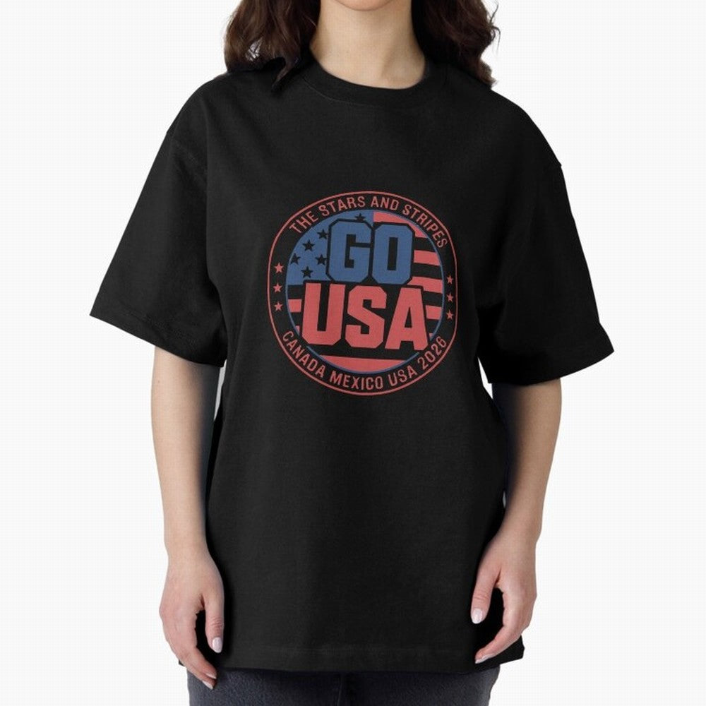 2026 USA Soccer Mexico Canada Oversized T-Shirt Show Fan Pride Across Match Day Hype around FIFA World Cup 2026 Group Stage, Messi and Cristiano Ronaldo, Spain and Netherlands, Sports Nostalgia, International Competition, Famous Players and