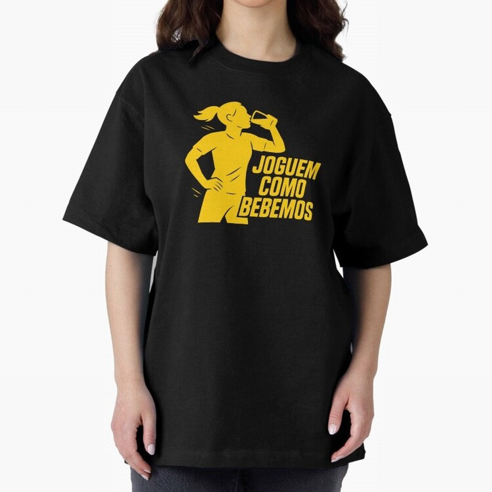 Joguem Como Bebemos Women World Cup 2026 Oversized T-Shirt Upgrade FIFA World Cup 2026 Spirit, Capturing England, France and Netherlands, Neymar, Championship Spirit, Famous Goals, Roaring Crowds and International Football Unity; Created for Match