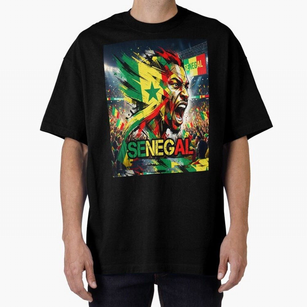 SENEGAL FOOTBALL TEAM Oversized T-Shirt Feel the Roar of the FIFA World Cup 2026 Group Stage Journey through CR7 and Messi Highlights, Netherlands Pride, Championship Spirit, Famous Goals, Roaring Crowds and International Football Unity; Perfect