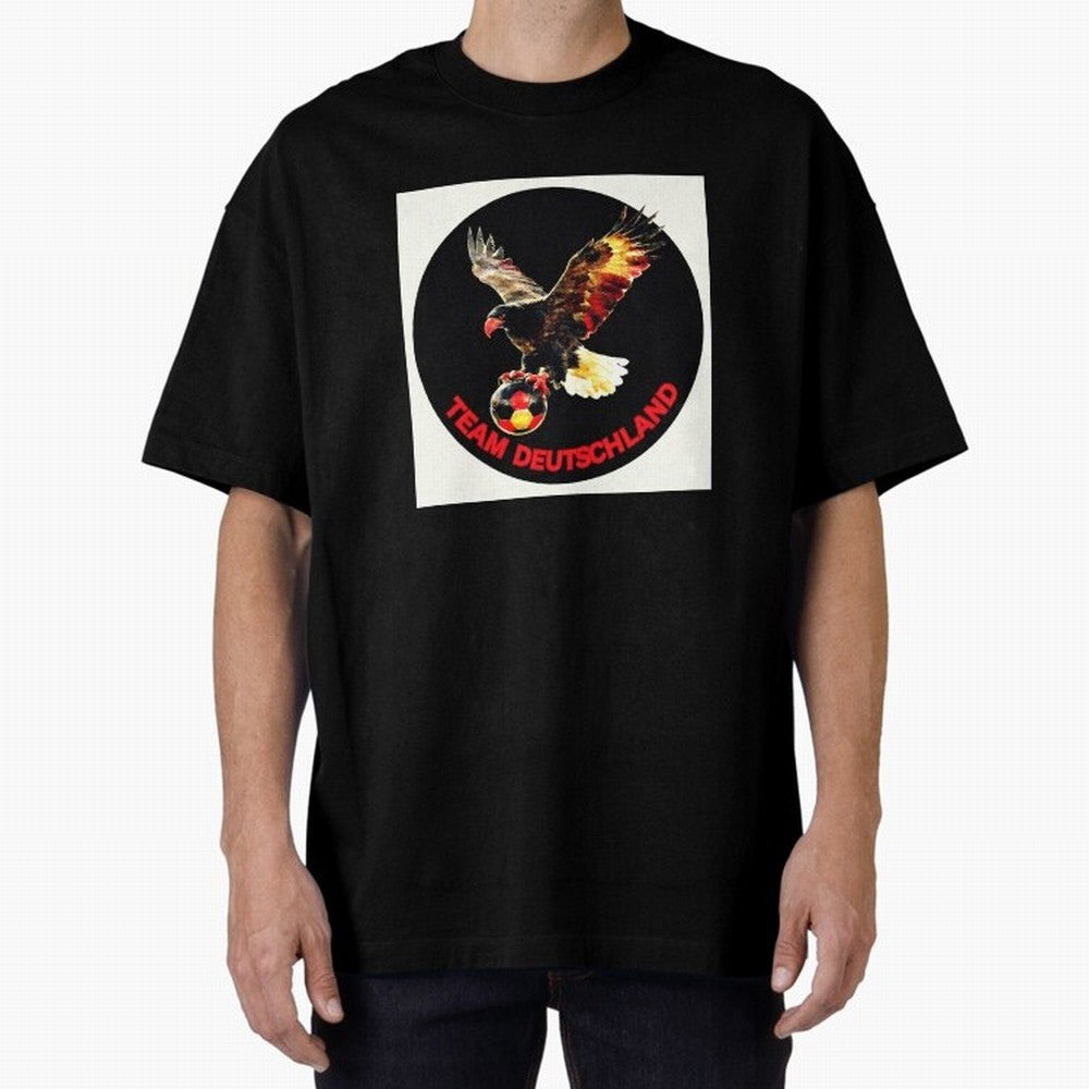 Eagle motif TEAM Germany Oversized T-Shirt Show Your Tournament Heart for FIFA World Cup 2026 Spirit, Inspired by Germany, Cristiano Ronaldo, Haaland and CR7, Championship Spirit, Famous Goals, Roaring Crowds and International Football Unity; Made