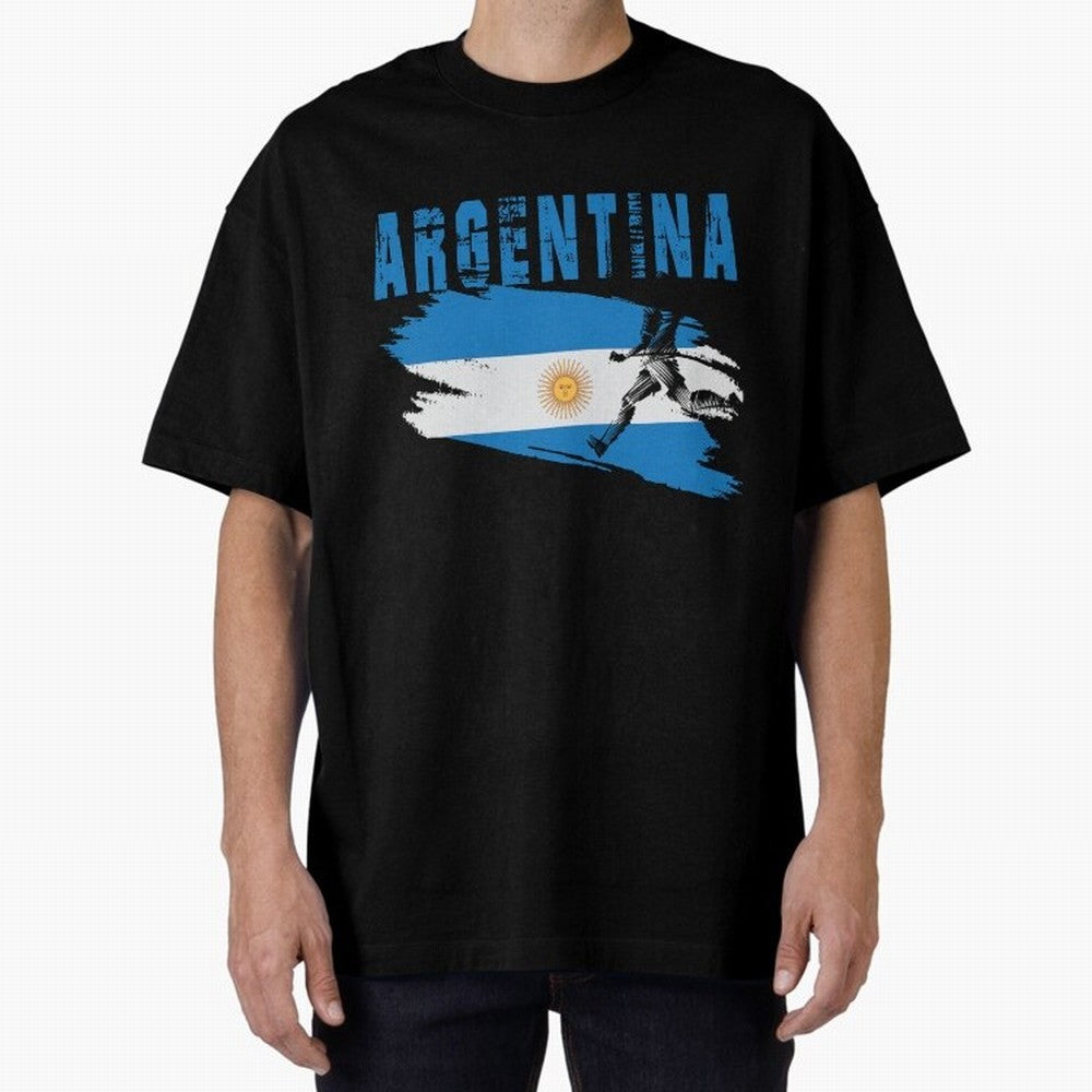 Argentina World Cup 2026 ¨C Pride in Motion Oversized T-Shirt Enjoy the FIFA World Cup 2026 USA Canada Mexico Journey through Cristiano Ronaldo Highlights, France and Portugal Pride, Football Passion, Legendary Performances, Festival Vibes and