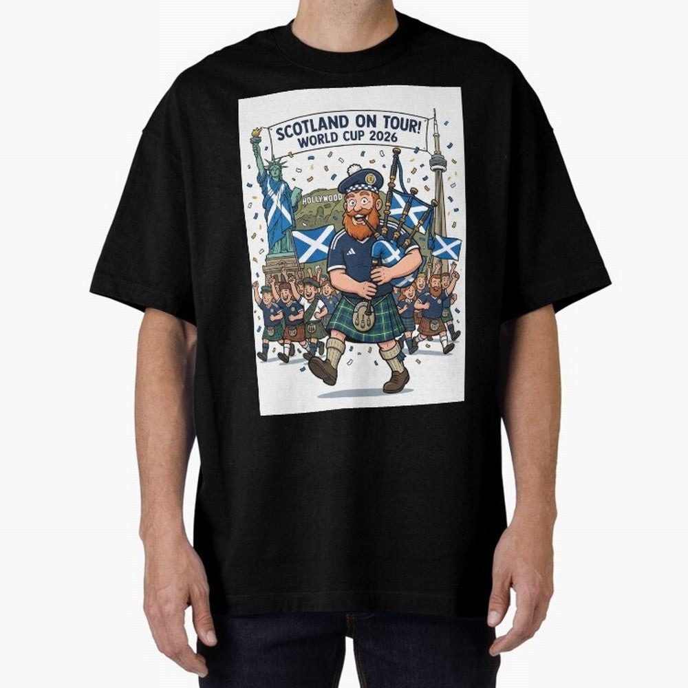 World Cup 2026 Tour Oversized T-Shirt Represent Football Lovers during FIFA World Cup 2026 USA Canada Mexico for Fans of Mbappe and Brazil, Bringing Supporter Pride, Iconic Celebrations, Legendary Names and Global Match Day Energy; Ideal for
