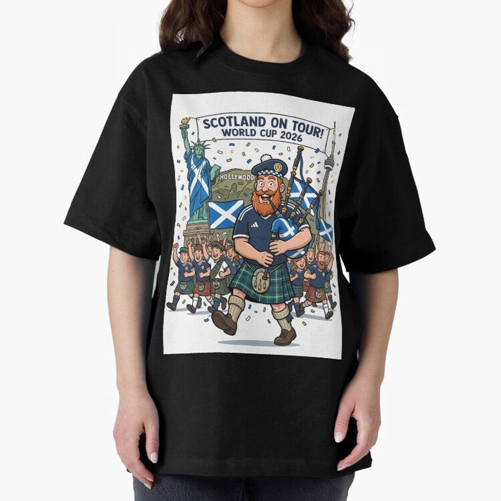 World Cup 2026 Tour Oversized T-Shirt Represent Football Lovers during FIFA World Cup 2026 USA Canada Mexico for Fans of Mbappe and Brazil, Bringing Supporter Pride, Iconic Celebrations, Legendary Names and Global Match Day Energy; Ideal for