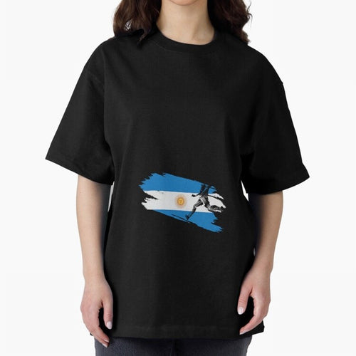 Argentina 2026 ¨C Muchachos ¨C Rumbo a la Cuarta en USA 2026 Oversized T-Shirt Show Match Day Excitement for the FIFA World Cup 2026 Group Stage Journey through Cristiano Ronaldo Highlights, Argentina and Brazil Pride, Supporter Pride, Iconic