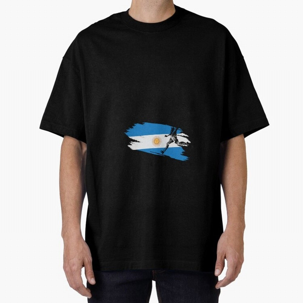 Argentina 2026 ¨C Muchachos ¨C Rumbo a la Cuarta en USA 2026 Oversized T-Shirt Show Match Day Excitement for the FIFA World Cup 2026 Group Stage Journey through Cristiano Ronaldo Highlights, Argentina and Brazil Pride, Supporter Pride, Iconic