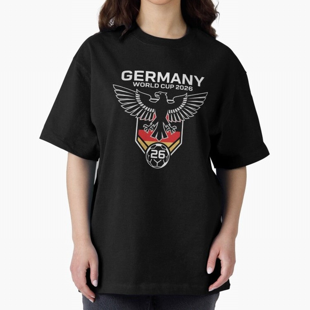 Germany National Football Team World Cup 2026 Eagle Logo Oversized T-Shirt Bring World Football Passion into FIFA World Cup 2026 USA Canada Mexico Spirit, Capturing Brazil, Neymar, Champion Mindset, Group Stage Buzz, Knockout Tension and Passionate