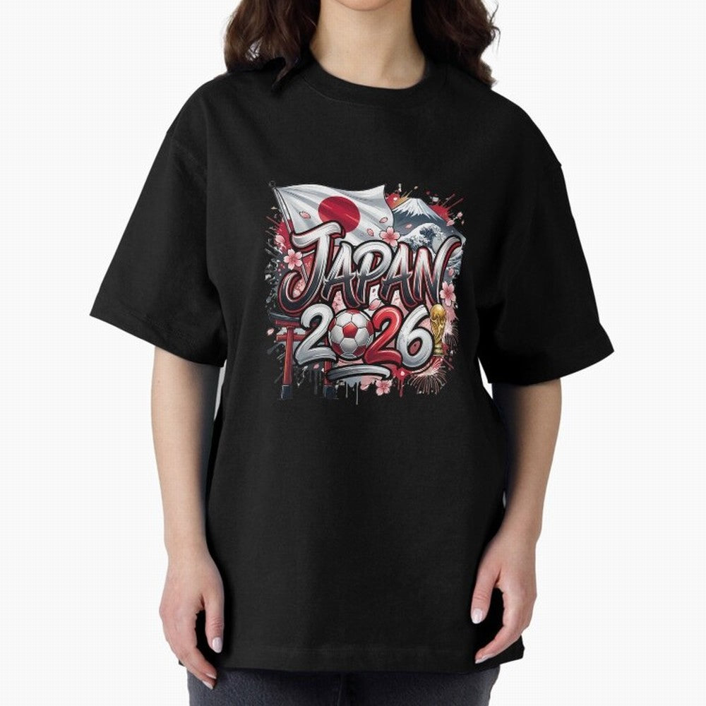 Japan World Cup 2026 Football Legacy Oversized T-Shirt Celebrate Soccer Greatness during FIFA World Cup 2026 USA Canada Mexico for Fans of Mbappe and England, France and Netherlands, Bringing Goal Celebration Energy, Supporter Heritage, Football