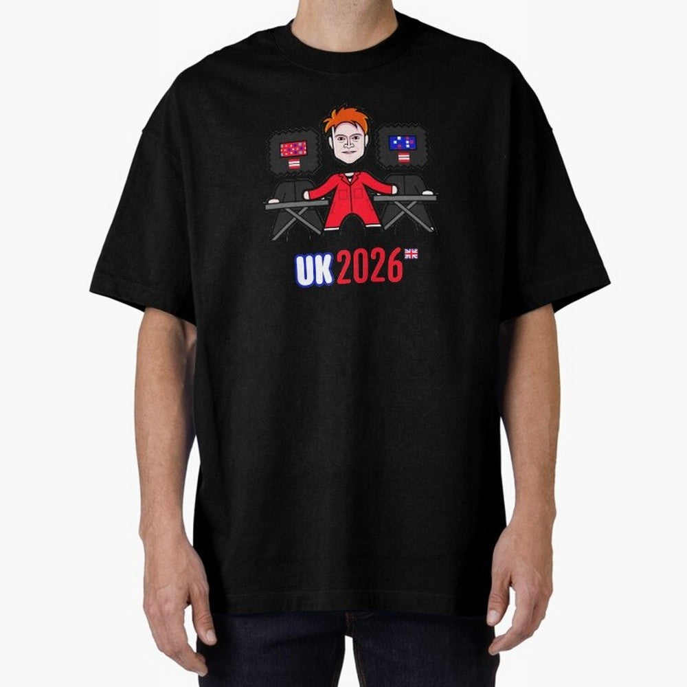 United Kingdom 2026 Oversized T-Shirt Support Iconic Players in FIFA World Cup 2026 Group Stage for Fans of Cristiano Ronaldo, Haaland and CR7 and Spain, Bringing Fan Favorite Moments, National Team Passion, Big Match Drama and Soccer History; Made