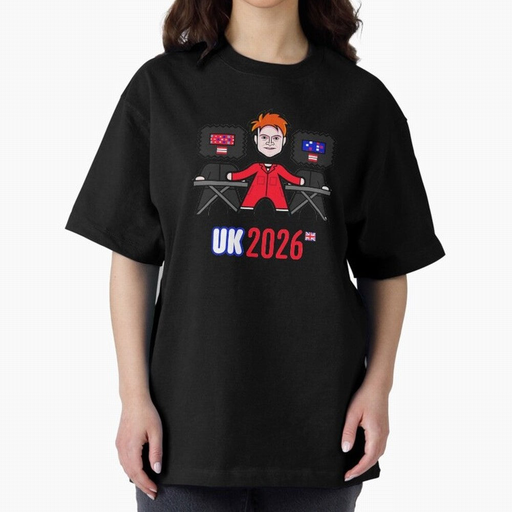 United Kingdom 2026 Oversized T-Shirt Support Iconic Players in FIFA World Cup 2026 Group Stage for Fans of Cristiano Ronaldo, Haaland and CR7 and Spain, Bringing Fan Favorite Moments, National Team Passion, Big Match Drama and Soccer History; Made