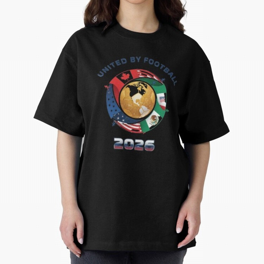 Connected Network Soccer Ball World Cup 2026 Concept Oversized T-Shirt Relive Legendary Nights from the FIFA World Cup 2026 USA Canada Mexico Journey through Messi and Cristiano Ronaldo Highlights, England Pride, Game Day Rituals, Football Legends,