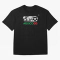 Mexico 86 Logo Tribute ¨C Retro Soccer World Cup Inspired Graphic | Vintage Mexican Football Art | Ruben Santiago Creative Oversized T-Shirt Cheer for Global Football Passion for FIFA World Cup 2026, Highlighting Messi, Neymar and Mbappe, England