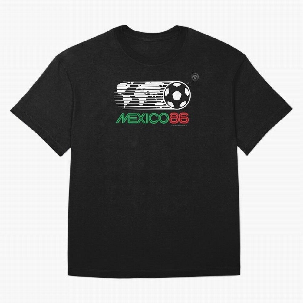 Mexico 86 Logo Tribute ¨C Retro Soccer World Cup Inspired Graphic | Vintage Mexican Football Art | Ruben Santiago Creative Oversized T-Shirt Cheer for Global Football Passion for FIFA World Cup 2026, Highlighting Messi, Neymar and Mbappe, England