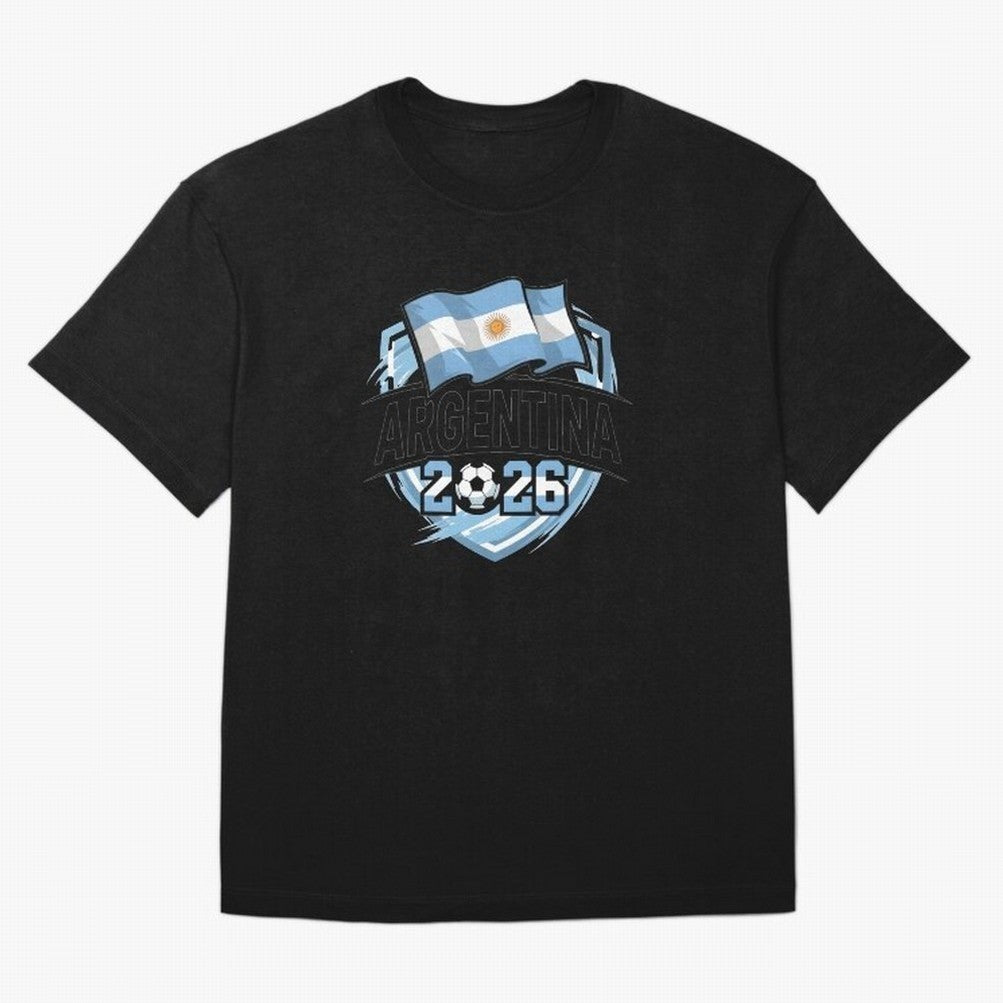 ARGENTINA World Cup 2026 Poster ¨C ARGENTINA Football Oversized T-Shirt Remember Iconic Moments from Match Day Hype around FIFA World Cup 2026 Group Stage, Messi, Neymar and Mbappe, Spain, Worldwide Fan Energy, Dramatic Goals, Stadium Lights and