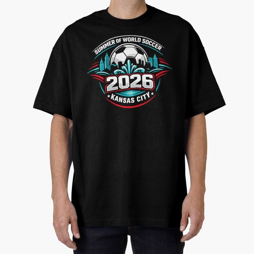 World Soccer Tournament Cup 2026 Kansas City Oversized T-Shirt Celebrate Fan Culture around Global Football Passion for FIFA World Cup 2026 USA Canada Mexico, Connected to Haaland, Netherlands, Soccer Culture, Superstar Moments, National Team
