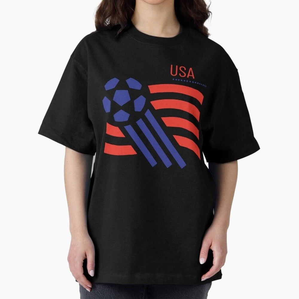 USA Soccer 2026 -Fan Design Oversized T-Shirt Experience the Global Stage of FIFA World Cup 2026 USA Canada Mexico Spirit, Filled with Spain and Netherlands, Messi and Cristiano Ronaldo, Supporter Pride, Iconic Celebrations, Legendary Names and