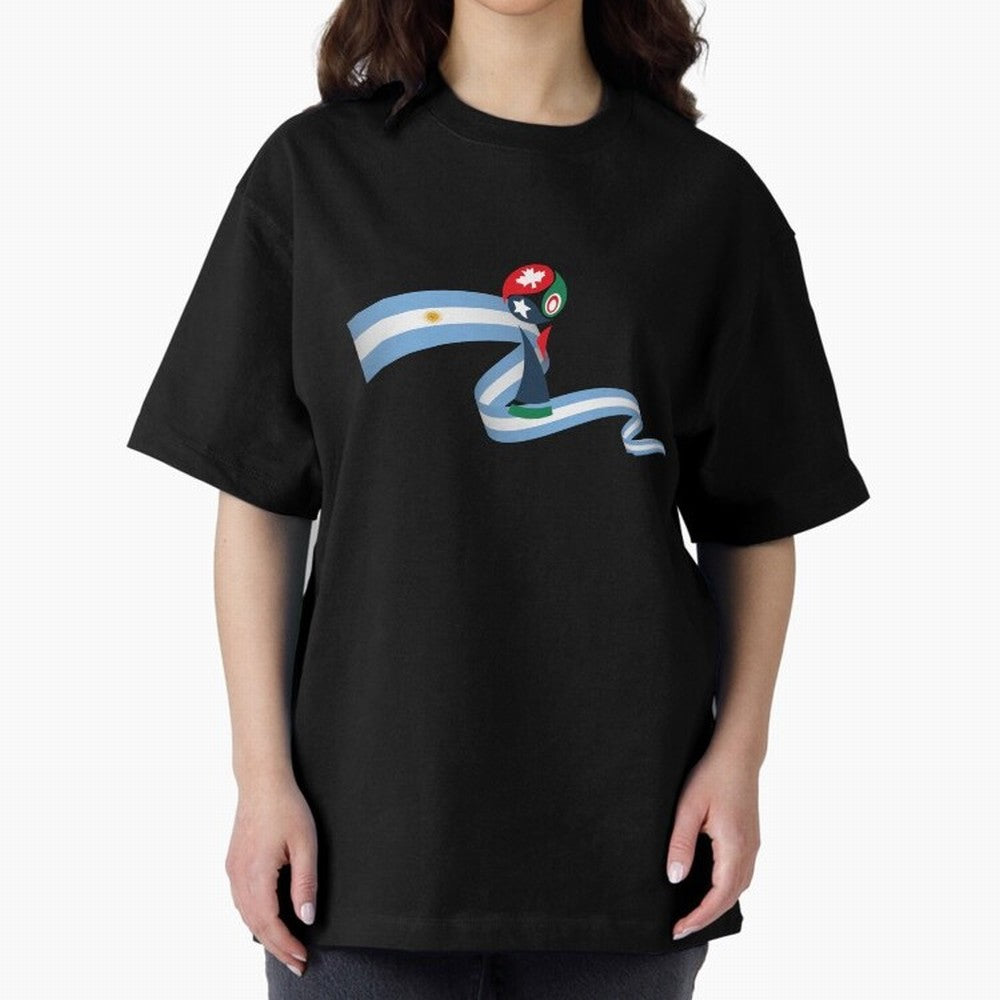 World Cup 2026 Team Argentina Oversized T-Shirt Show Fan Pride Across FIFA World Cup 2026 Group Stage for Fans of Neymar, Haaland and Cristiano Ronaldo and Portugal, Spain and Germany, Bringing Football Festival Excitement, Trophy Ambitions,
